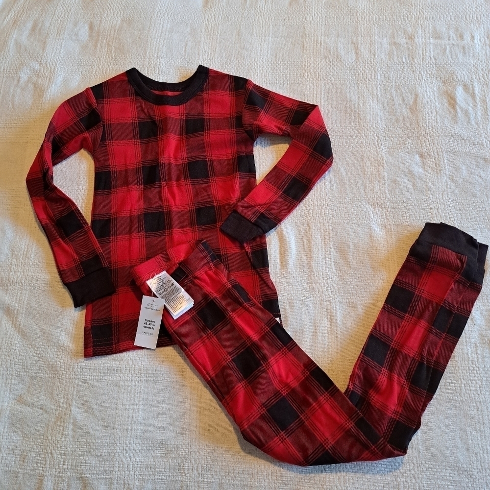 Gap girls or boys size 5 years snug fitting pajama set, nwt Buffalo Plaid